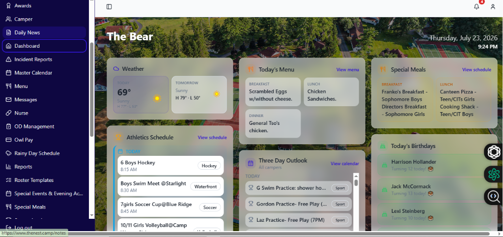 TheNest-Camp Management System